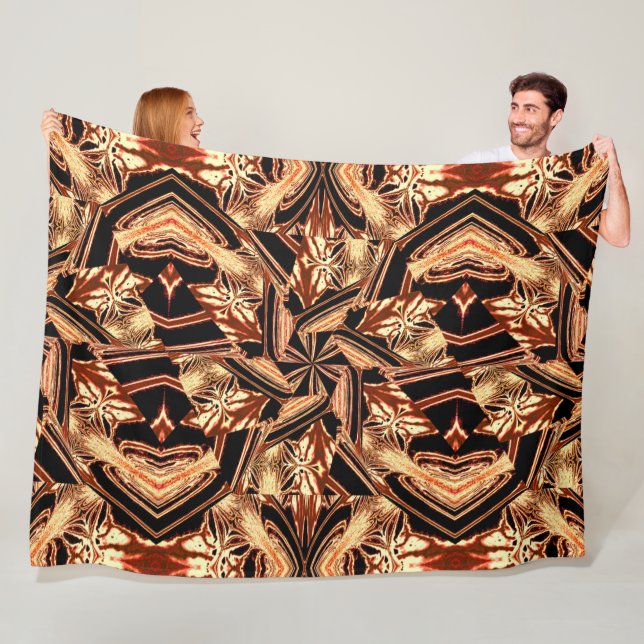 Bohemian A Pansy In The Garden Abstract Cozy Fleece Blanket (In Situ)