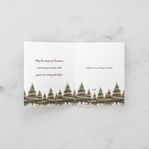 Bohemian Abstract Christmas Trees Holiday Card