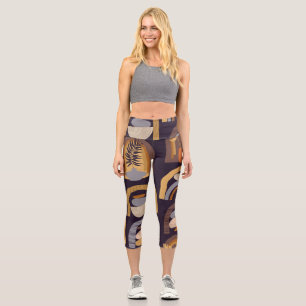 Bohemian Abstract: Minimalist Vintage Charm. Capri Leggings