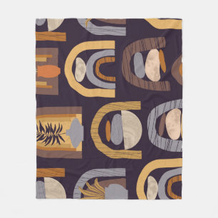 Bohemian Abstract: Minimalist Vintage Charm. Fleece Blanket