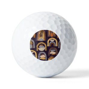 Bohemian Abstract: Minimalist Vintage Charm. Golf Balls