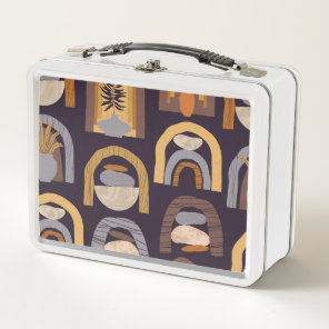 Bohemian Abstract: Minimalist Vintage Charm. Metal Lunch Box