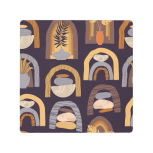 Bohemian Abstract: Minimalist Vintage Charm. Metal Print