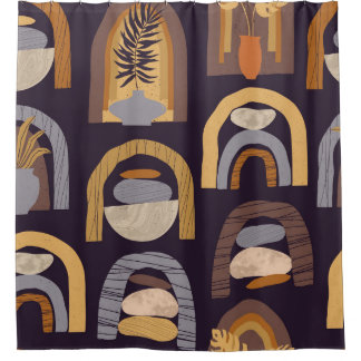 Bohemian Abstract: Minimalist Vintage Charm. Shower Curtain
