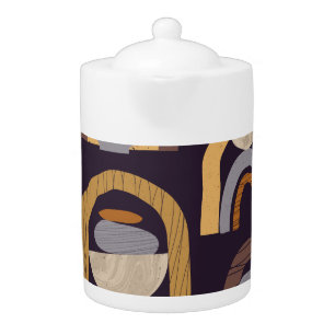 Bohemian Abstract: Minimalist Vintage Charm. Teapot