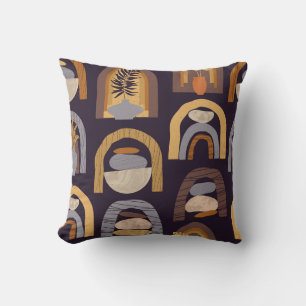 Bohemian Abstract: Minimalist Vintage Charm. Throw Pillow