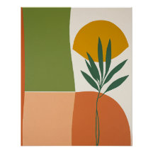 bohemian abstract sun plant