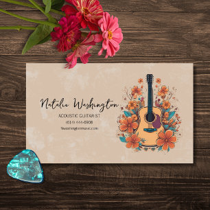 Bohemian Acoustic Guitar  Business Card