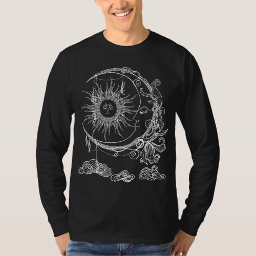 Bohemian Aesthetic Moon Sun Astrology Science Astr T_Shirt
