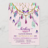 Bohemian American Indian Dream Catcher Baby Shower Invitation (Front/Back)