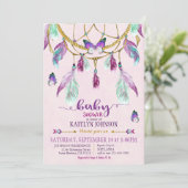 Bohemian American Indian Dream Catcher Baby Shower Invitation (Standing Front)