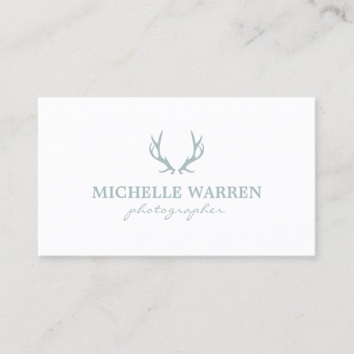 Bohemian Antlers on White Photographers Crafters Business Card