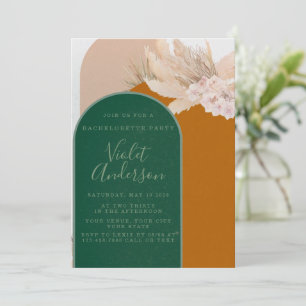 Bohemian Arch Pampas Grass Bachelorette Party Invitation