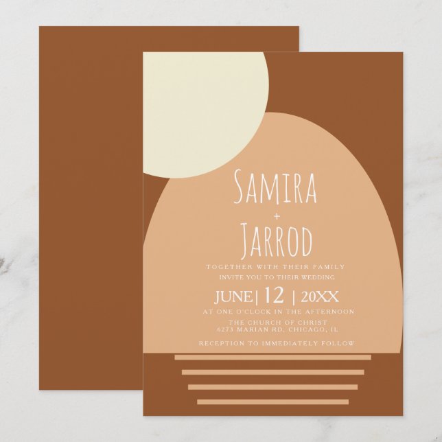 Bohemian Arch & Shapes Geometrical Wedding Invitation (Front/Back)