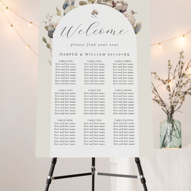 Bohemian arch soft cotton wedding seating chart foam board (In Situ (Stand))