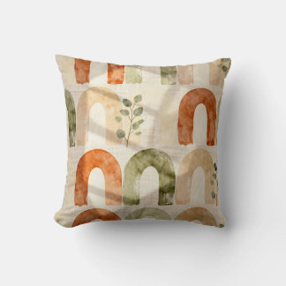 Bohemian Arch Watercolor Throw Pillow