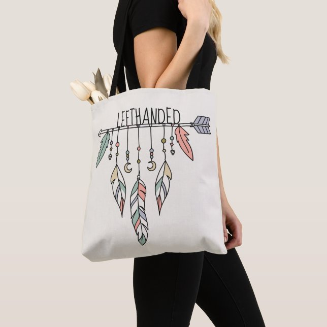 Bohemian Arrow & Feathers Tote Bag (Close Up)