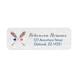 Bohemian Arrows Rustic Wood Boho Return Address Label