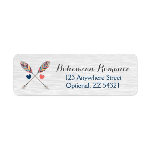 Bohemian Arrows Rustic Wood Boho Return Address Label