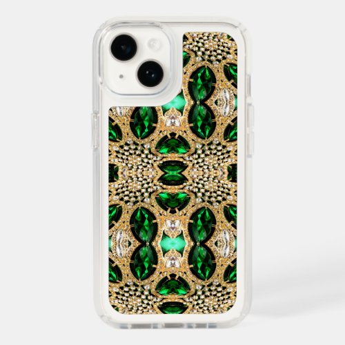 bohemian art deco fashion gold emerald green  speck iPhone 14 case