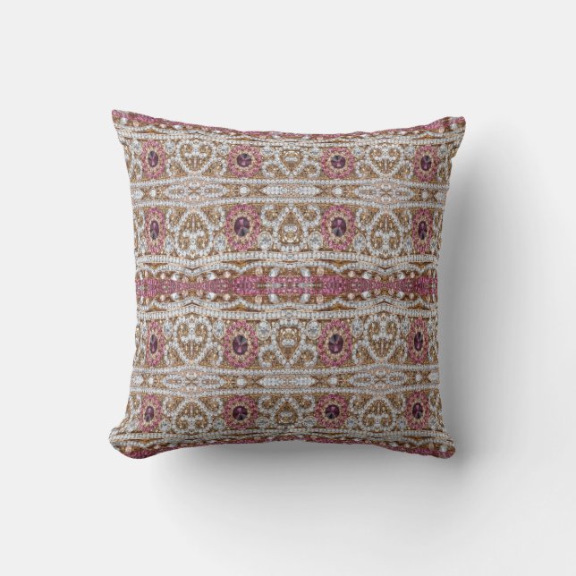 bohemian art deco fashion wine red burgundy  outdoor pillow (Front)