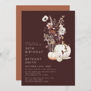 Bohemian Autumn Birthday Party Invitation