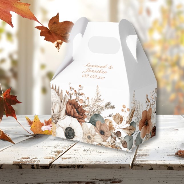 Bohemian Autumn Dried Flowers Favor Boxes (Creator Uploaded)