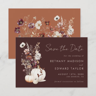 Bohemian Autumn Wedding Save The Date