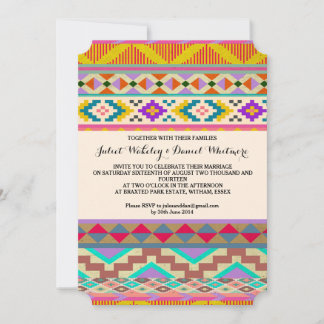 Bohemian Aztec Ikat Wedding Invitation
