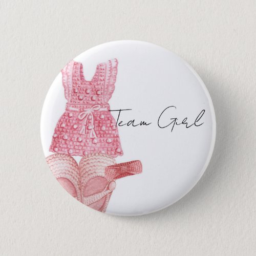 Bohemian Baby Clothes Team Girl Gender reveal Button