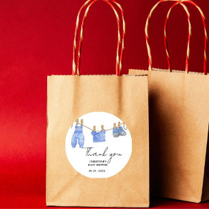 Bohemian Baby Clothes Thank you Baby Shower Classic Round Sticker