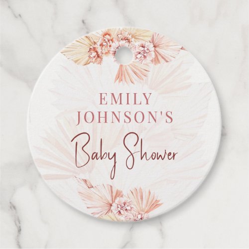 Bohemian Baby Shower Pampas Grass Neutral Sprinkle Favor Tags