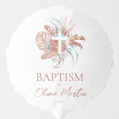 Bohemian Baptism Boho Christening Flowers Balloon