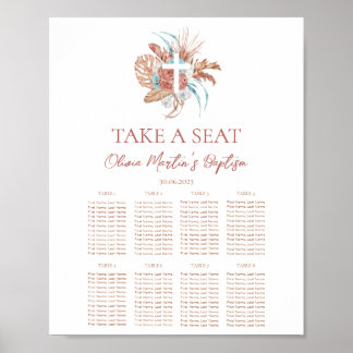 Bohemian Baptism Boho Christening Seating Chart 3