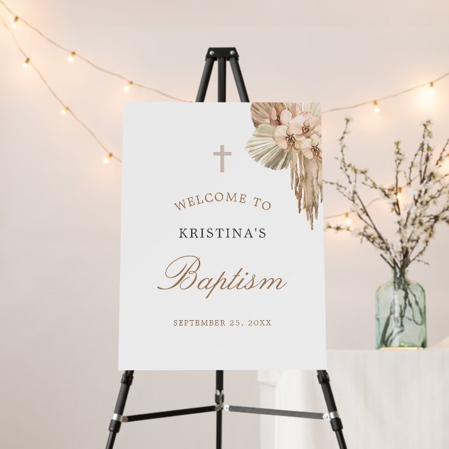 Bohemian Baptism Celebration Welcome Sign (In Situ (Stand))