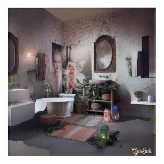 "Bohemian Bath Bliss – Fairy and Feminine Elegance Acrylic Print