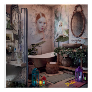 "Bohemian Bath Bliss – Fairy and Feminine Elegance Poster