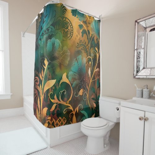 Bohemian Bathroom Retreat Enchanted Garden Shower Curtain