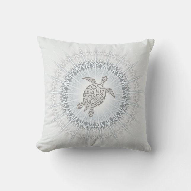 Bohemian Beach Animal Dusty B|ue Outdoor Pillow (Front)