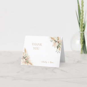 Bohemian beige Baby Shower Letterpress Thank You Card