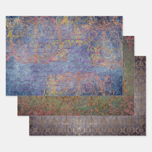 BOHEMIAN BLENDS HEAVY WEIGHT DECOUPAGE WRAPPING PAPER SHEETS