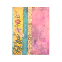 Bohemian Bloom – Wildflowers on Striped Canvas