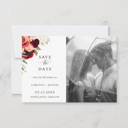 Bohemian Blooms Photo Save The Date Announcement