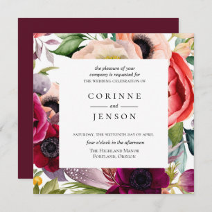 Bohemian Blooms Wedding Invitation
