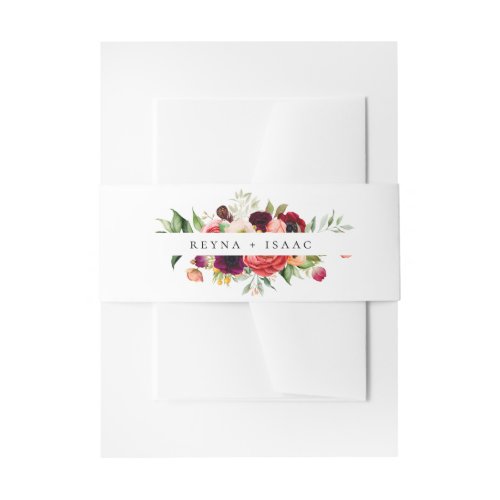 Bohemian Blooms Wedding Invitation Belly Band