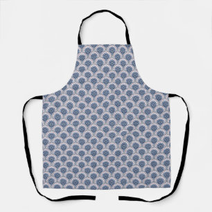 Bohemian Blue Fan Mandala Tile Apron
