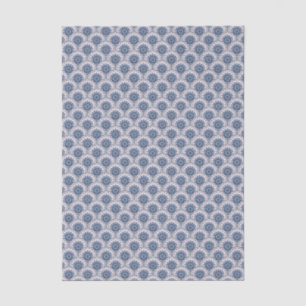 Bohemian Blue Fan Mandala Tile Tissue Paper