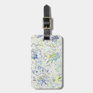 Bohemian Blue Flower Luggage Tag