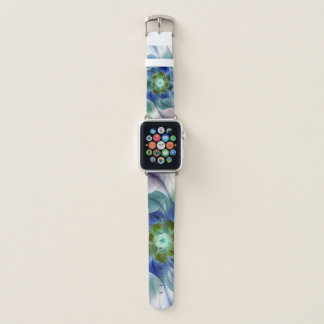 Bohemian Blue Green Fractal Flower Apple Watch Band