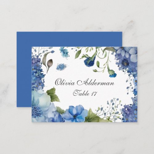 Bohemian Blue_Violet Floral Budget Wedding  Place Card